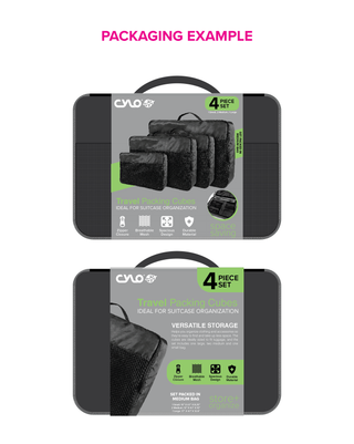 4 Pc Cube Packaging set Black