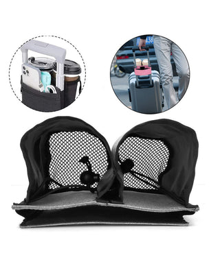 CUP HOLDER WITH LUGGAGE HANDLE SLEEVE