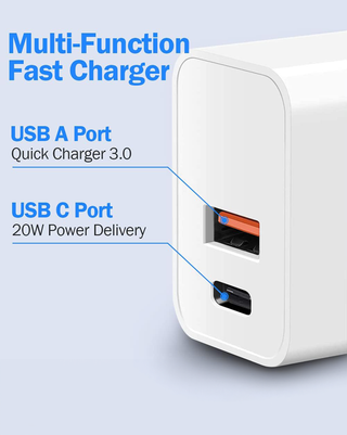 USB C Wall Charger Block,20W Dual Port Cube