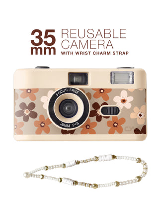 35 mm Reusable flower camera with charm wrist