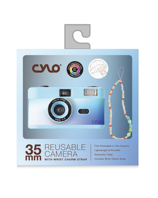 35 mm Reusable blue camera with charm wrist