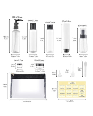 11 Pc Ecko Travel Bottle Set white 100ml