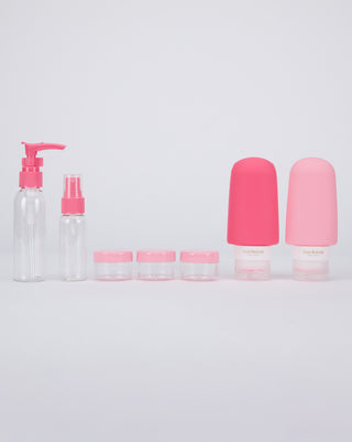 9pc Silicone Travel Bottle Set 100ml