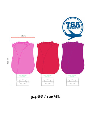 3 Pack Roses Travel Bottles 100ml