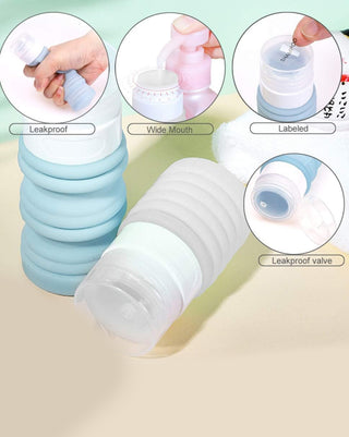 6 Pack Collapsible Travel Bottles Set