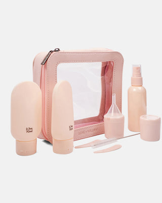 9 pc Travel Bag with Bottle Set 100ml