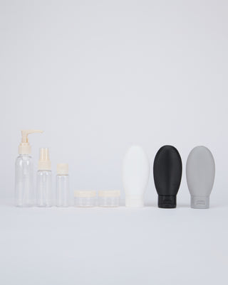 12 Pc Travel Bottles and containers Set (100ml, 80ml and 50 ml)