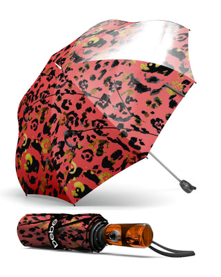 Travel Umbrella Bebe Red and Gold Print