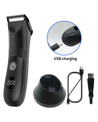 Waterproof, cordless, and USB rechargeable manscaping trimmer 